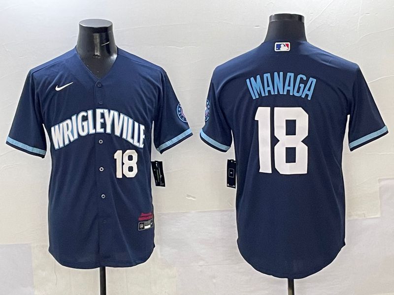 Men Chicago Cubs #18 Imanaga Dark Blue City Edition 2025 Nike MLB Jersey style 4->chicago cubs->MLB Jersey